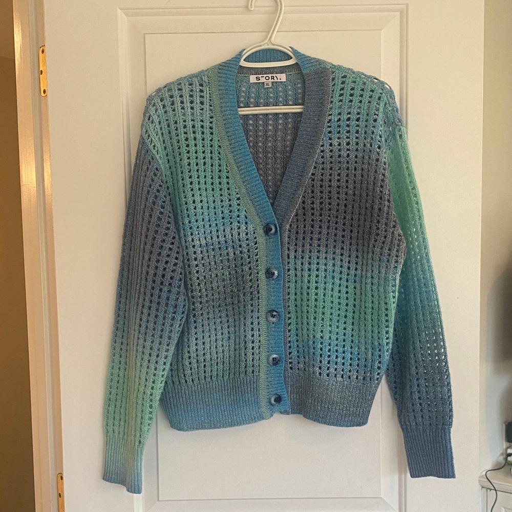 Gradient Blue and Green Cardigan